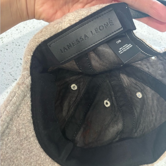 Janessa Leone Paige ballcap in a beige/oatmeal wool blend